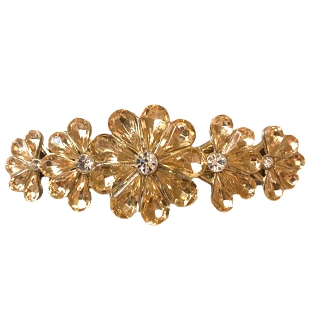 Sparkling Floral Crystal Barrette